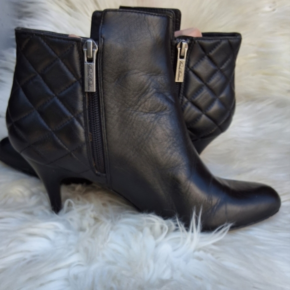 Brooks‎ Brothers black leather quilted ankle boots 7.5 - Picture 10 of 12